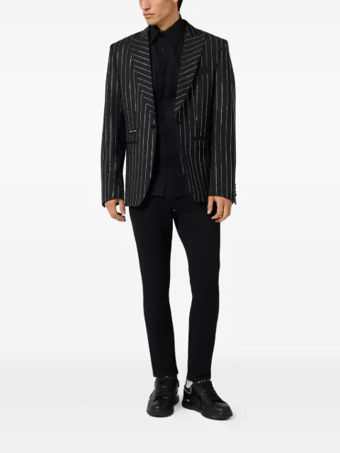 Philipp Plein jacquard blazer Lord-fit strass