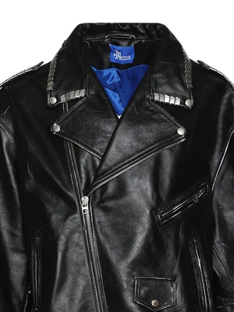 MARKING DISTANCE leather jacket with zip fastening